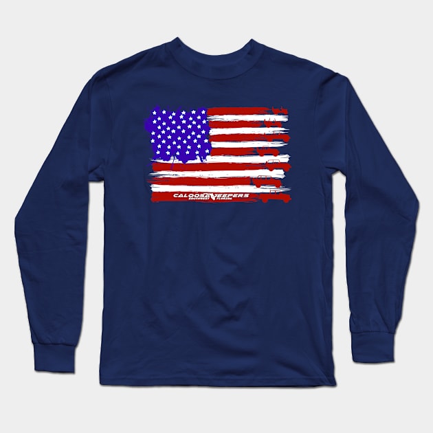 USA Flag Jeep History Long Sleeve T-Shirt by Caloosa Jeepers 